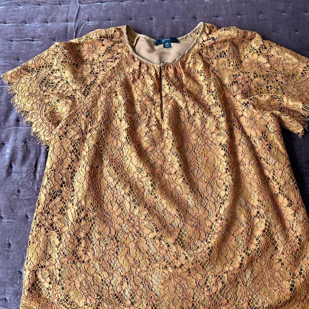 JCrew Short Sleeve Lace top